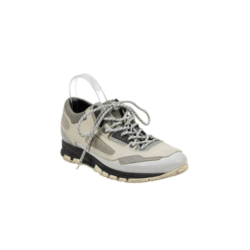 Lanvin Mens Suede Leather Lace Up Athletic Sneakers Shoes Beige Size 7